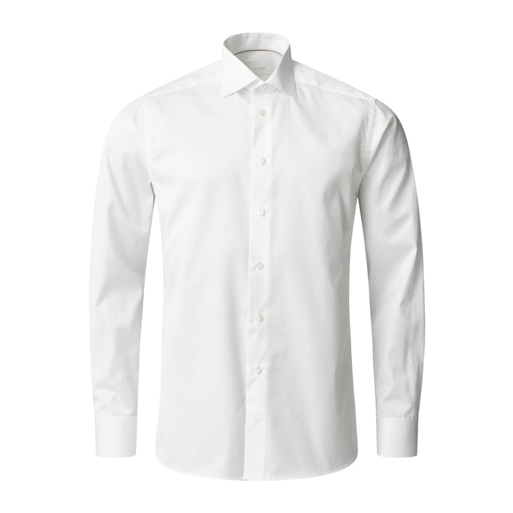White Semi-Solid Supima 120 Elevated Twill Contemporary Fit Shirt - ETON - Boutique Jacques International