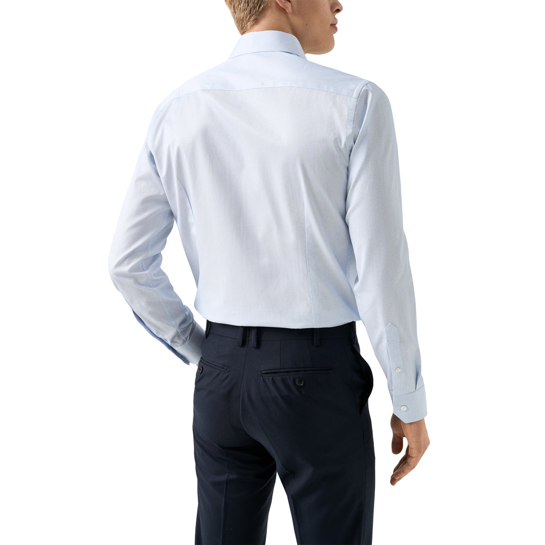 Blue Semi-Solid Supima 120 Elevated Twill Contemporary Fit Shirt - ETON