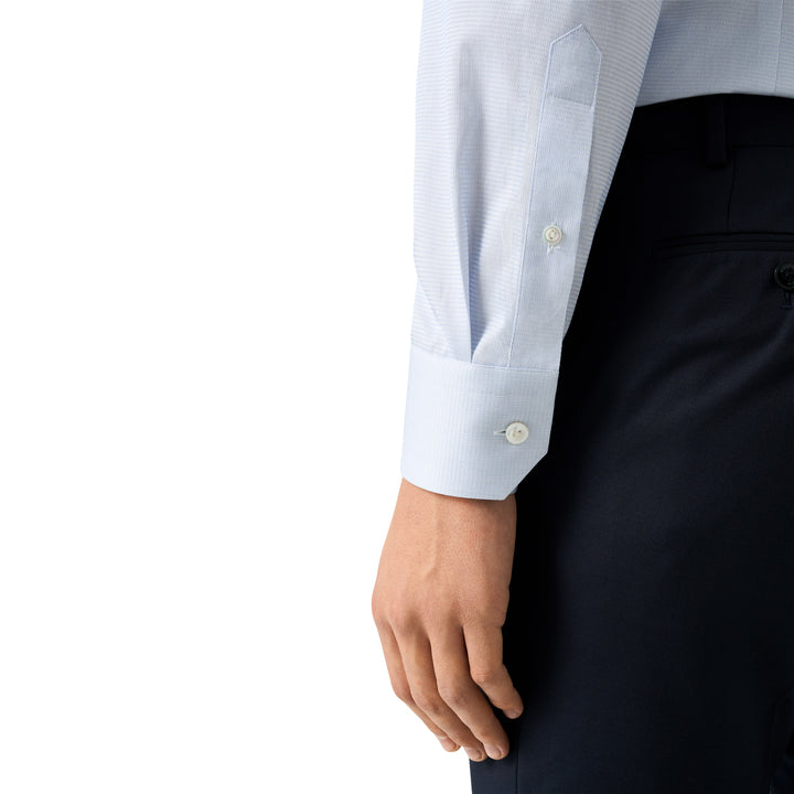 Blue Semi-Solid Supima 120 Elevated Twill Contemporary Fit Shirt - ETON