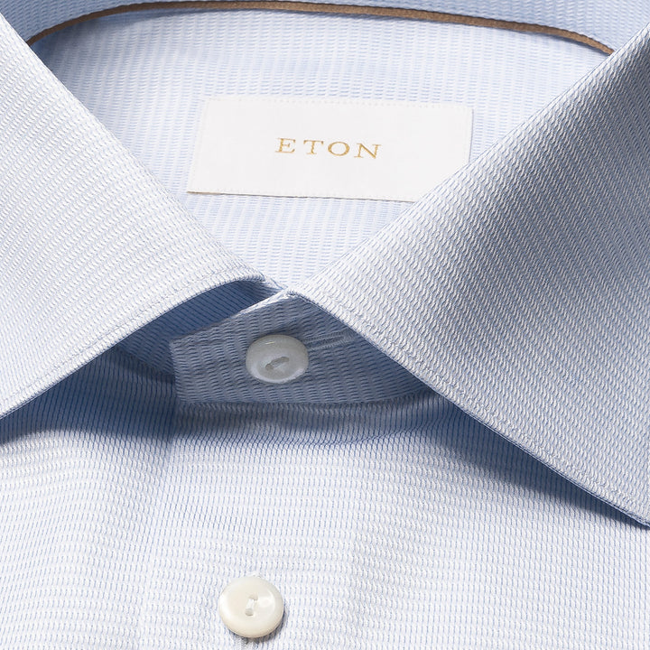 Blue Semi-Solid Supima 120 Elevated Twill Contemporary Fit Shirt - ETON