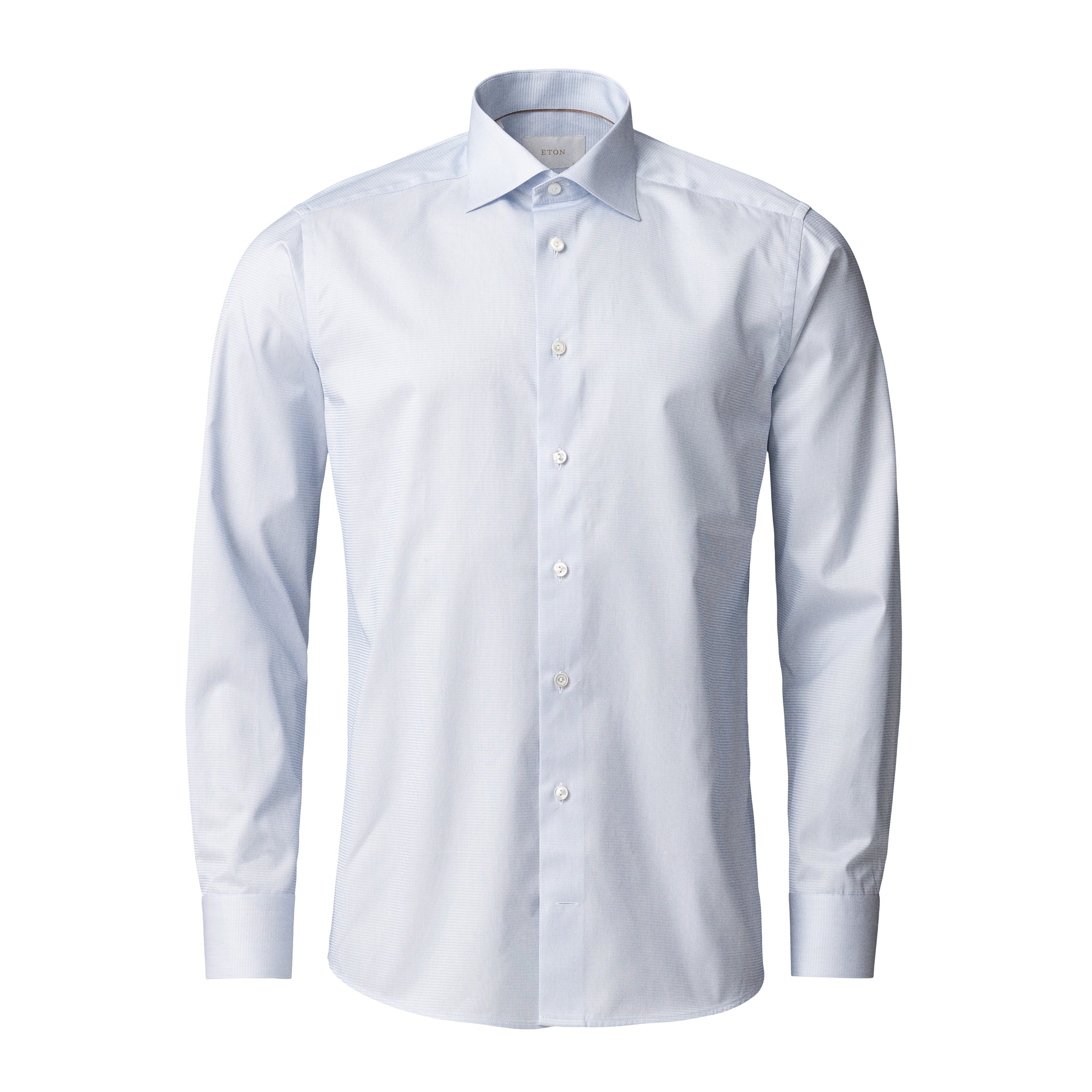 Blue Semi-Solid Supima 120 Elevated Twill Contemporary Fit Shirt - ETON
