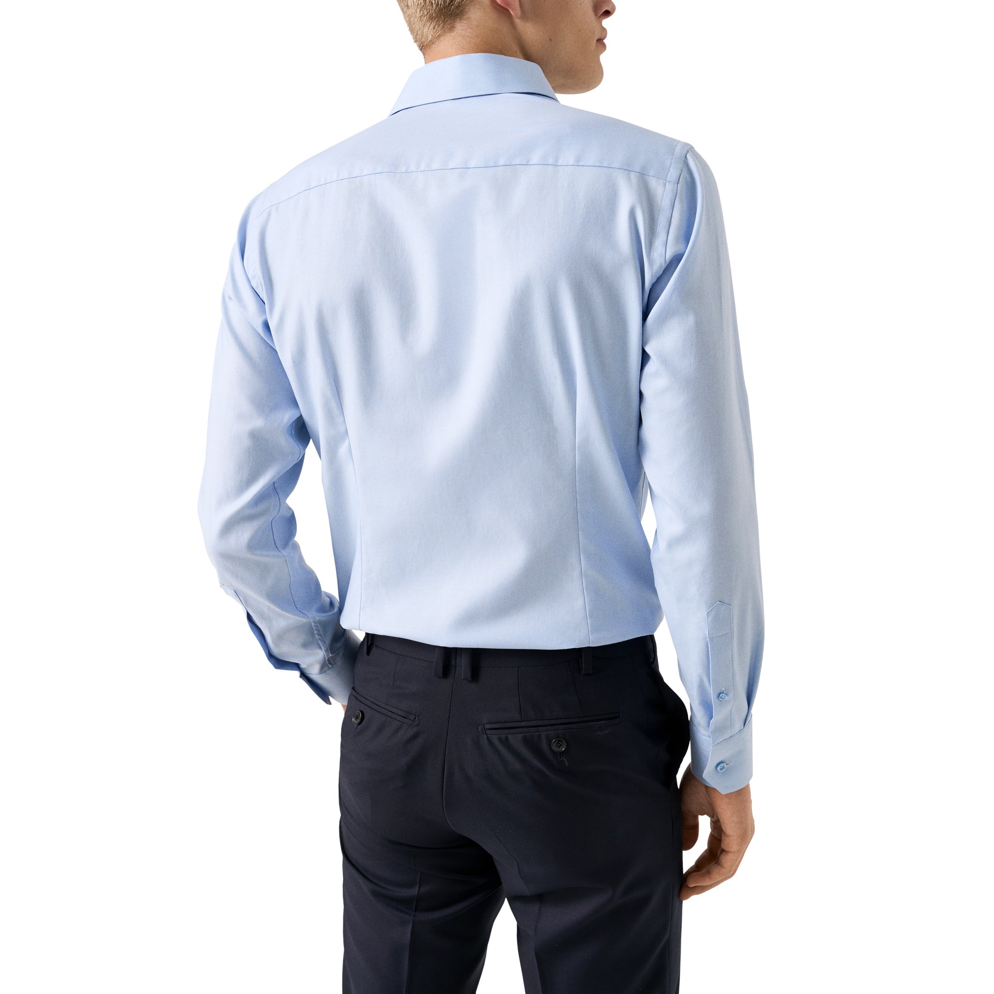 Light Blue Semi-Solid Twill Contemporary Fit Shirt - ETON
