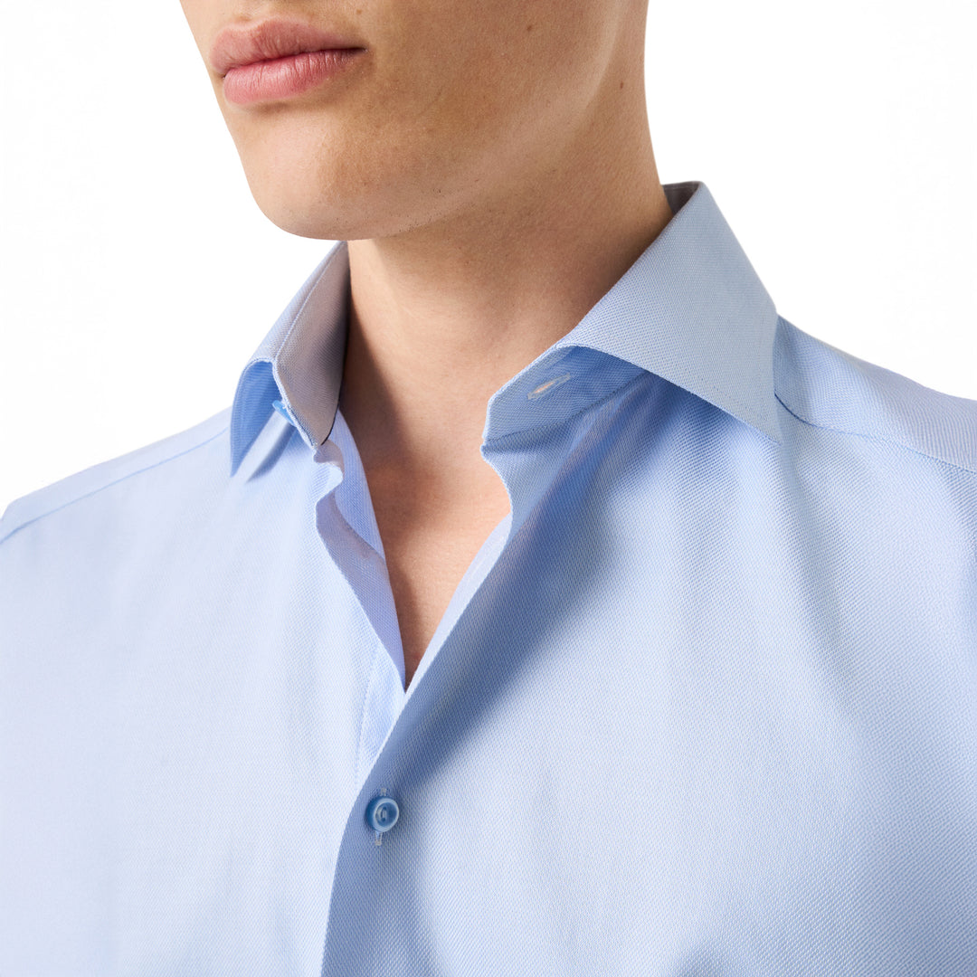 Light Blue Semi-Solid Twill Contemporary Fit Shirt - ETON