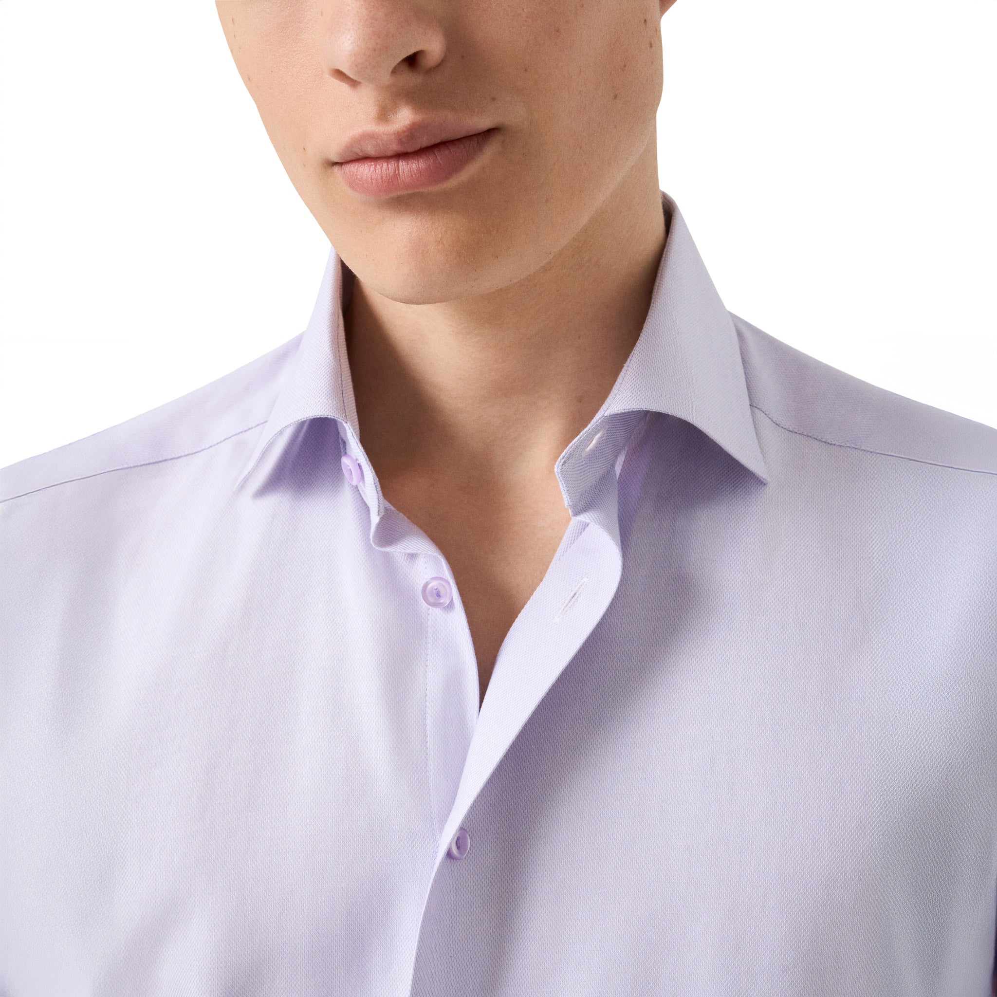 Lavender Semi-Solid Twill Contemporary Fit Shirt - ETON
