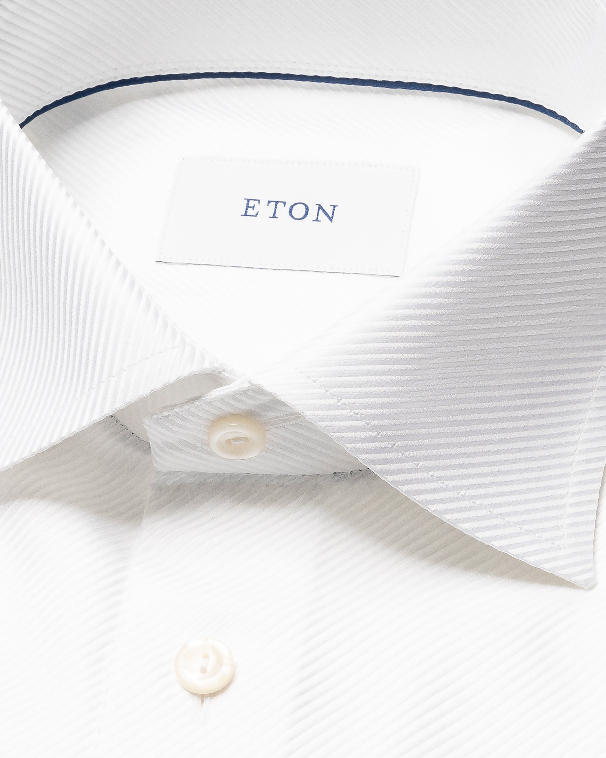 White Solid King Twill Contemporary Fit Dress Shirt - ETON