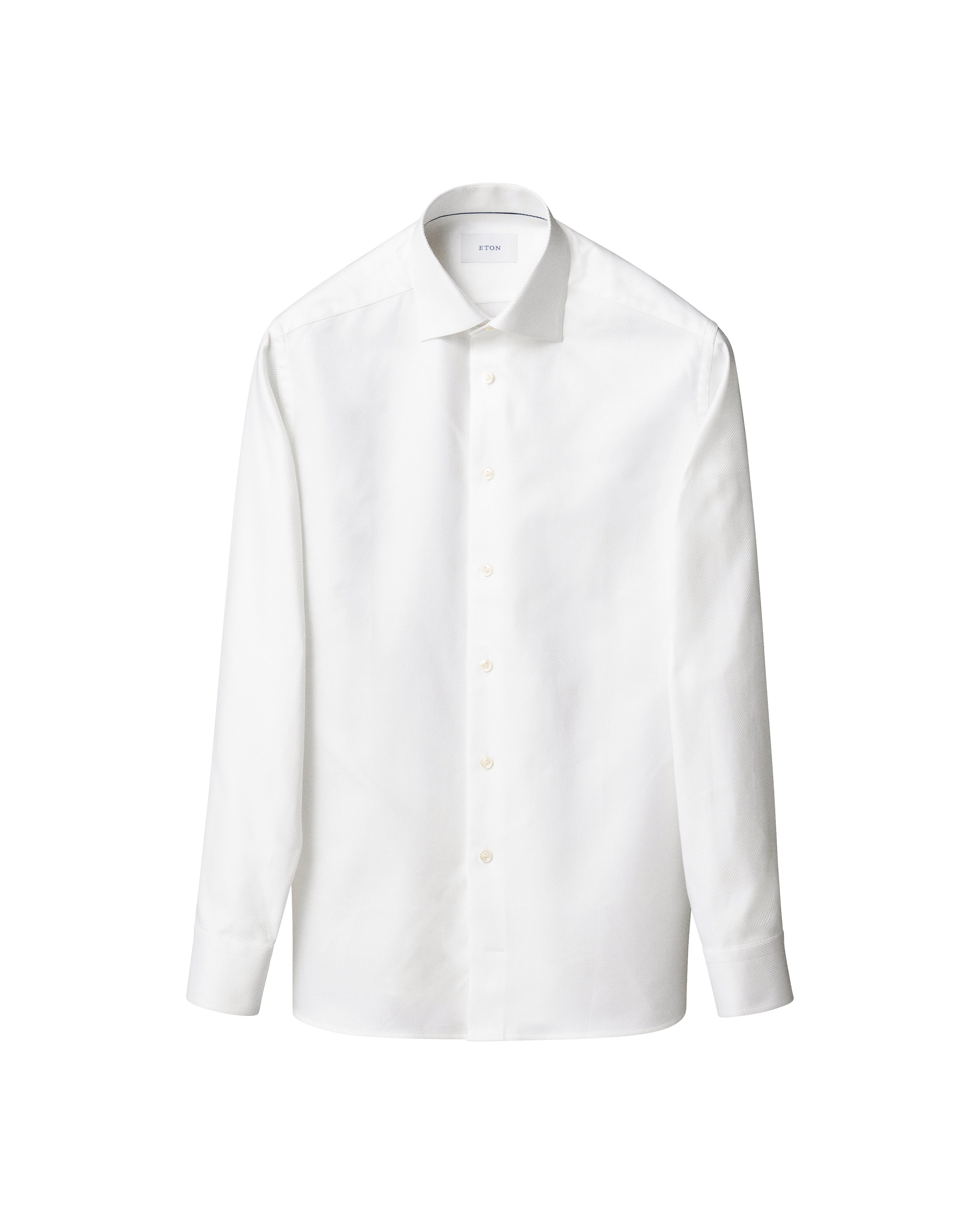White Solid King Twill Contemporary Fit Dress Shirt - ETON