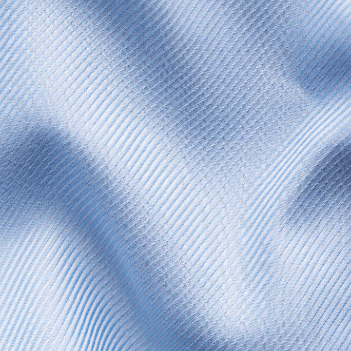 Light Blue Geometric Trim Textured Twill Slim Fit Shirt - ETON