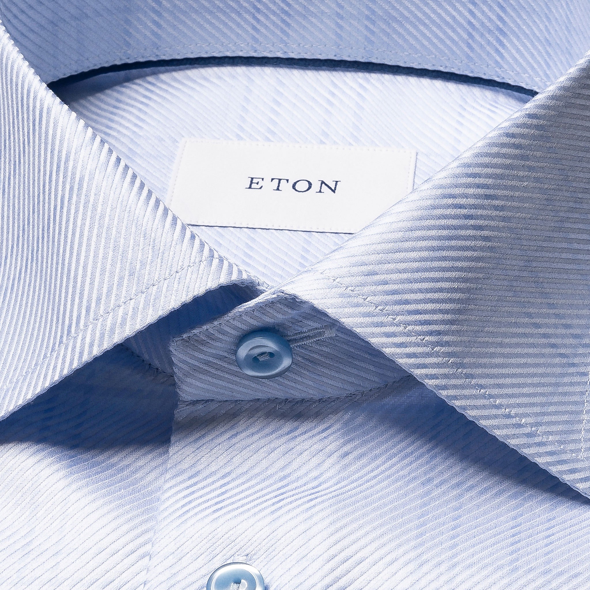 Blue Check King Twill Contemporary Fit Dress Shirt - ETON