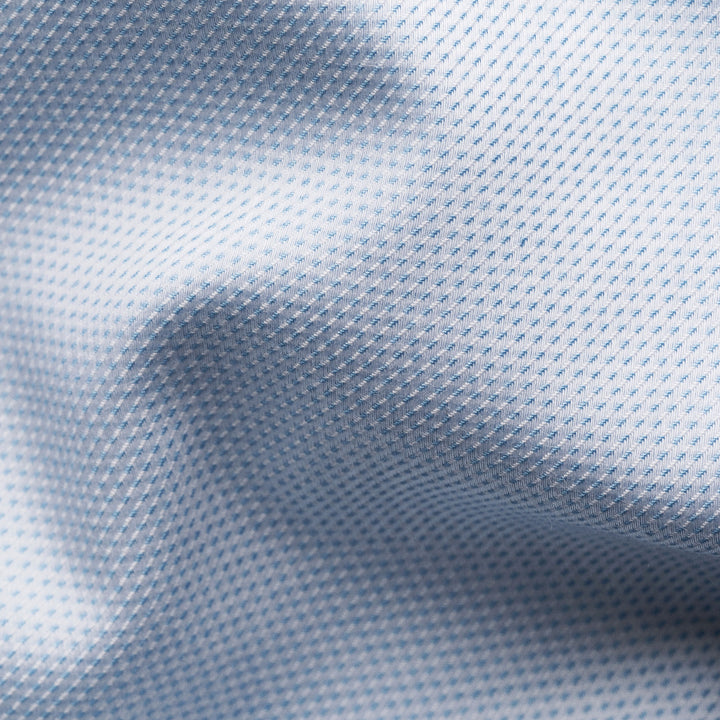 Light Blue Semi-Solid Cotton-Tencel Lyocell Contemporary Fit Shirt - ETON