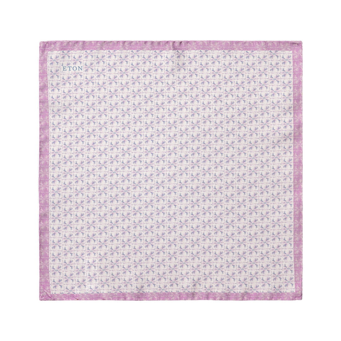 Pink Floral Motif Panama Silk Pocket Square - ETON - Boutique Jacques International