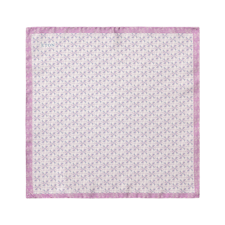 Pink Floral Motif Panama Silk Pocket Square - ETON - Boutique Jacques International