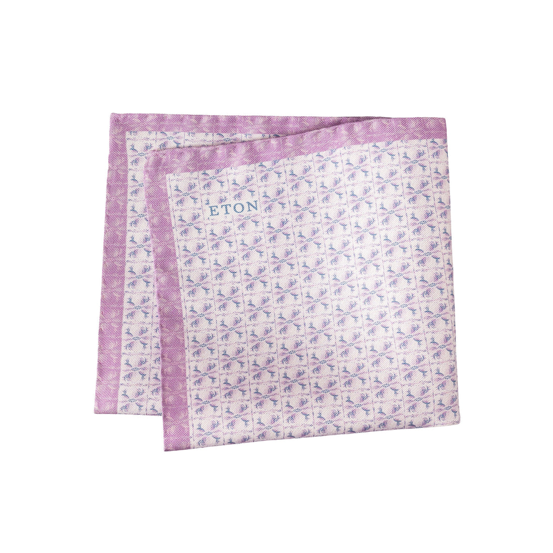 Pink Floral Motif Panama Silk Pocket Square - ETON - Boutique Jacques International