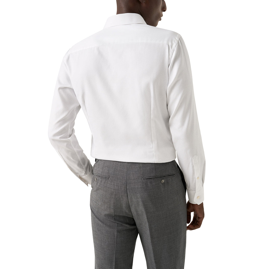 White Semi-Solid Dobby Contemporary Fit Dress Shirt - ETON