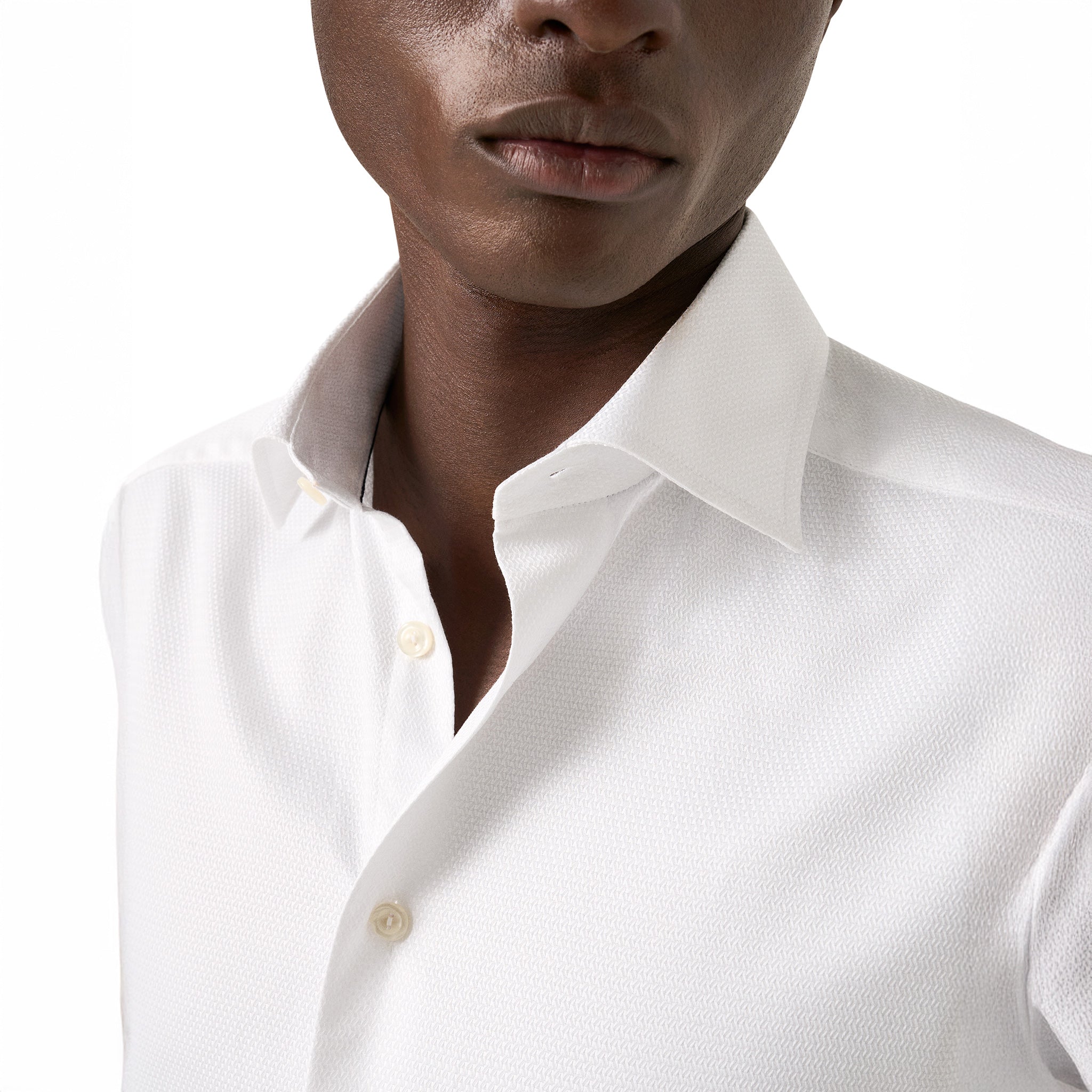 White Semi-Solid Dobby Contemporary Fit Dress Shirt - ETON