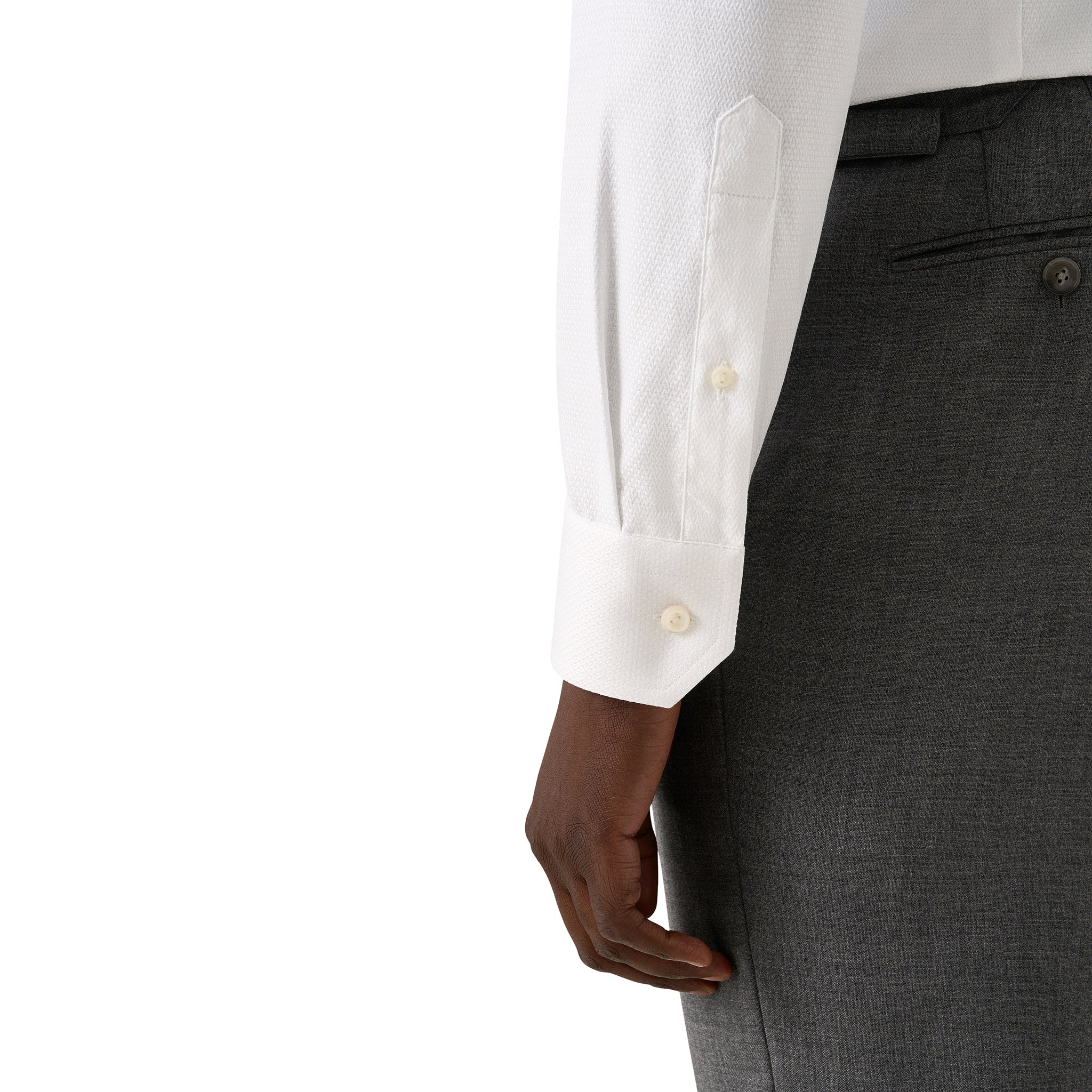 White Semi-Solid Dobby Contemporary Fit Dress Shirt - ETON