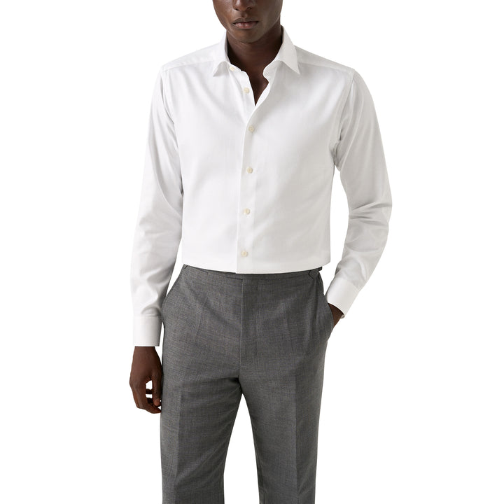 White Semi-Solid Dobby Contemporary Fit Dress Shirt - ETON