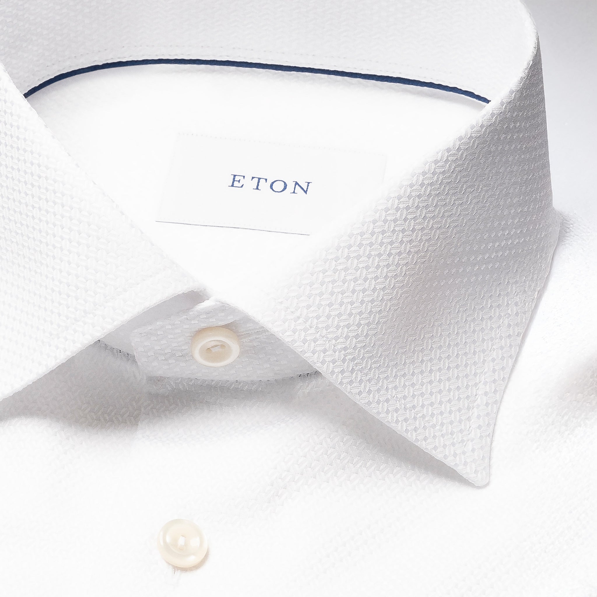 White Semi-Solid Dobby Contemporary Fit Dress Shirt - ETON