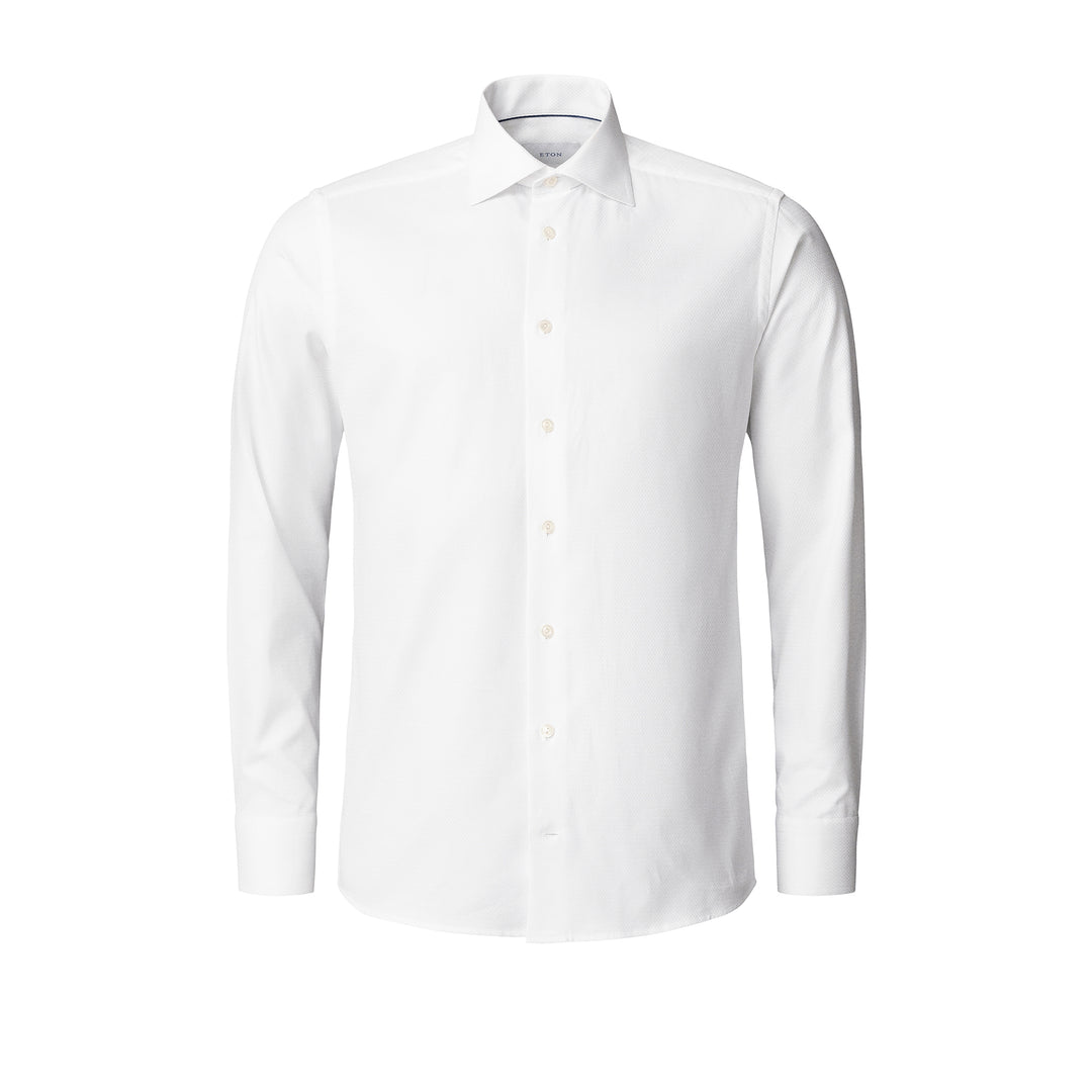 White Semi-Solid Dobby Contemporary Fit Dress Shirt - ETON