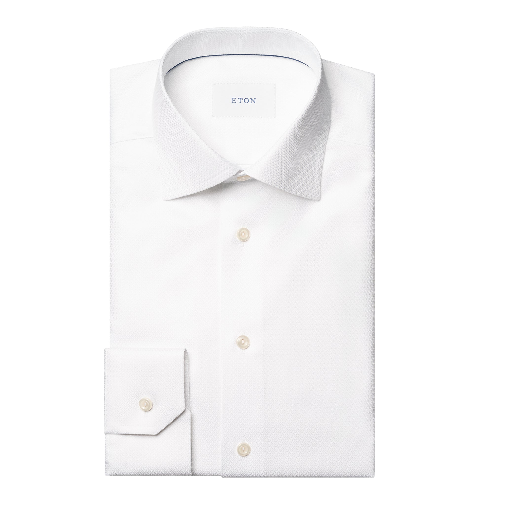 White Semi-Solid Dobby Contemporary Fit Dress Shirt - ETON