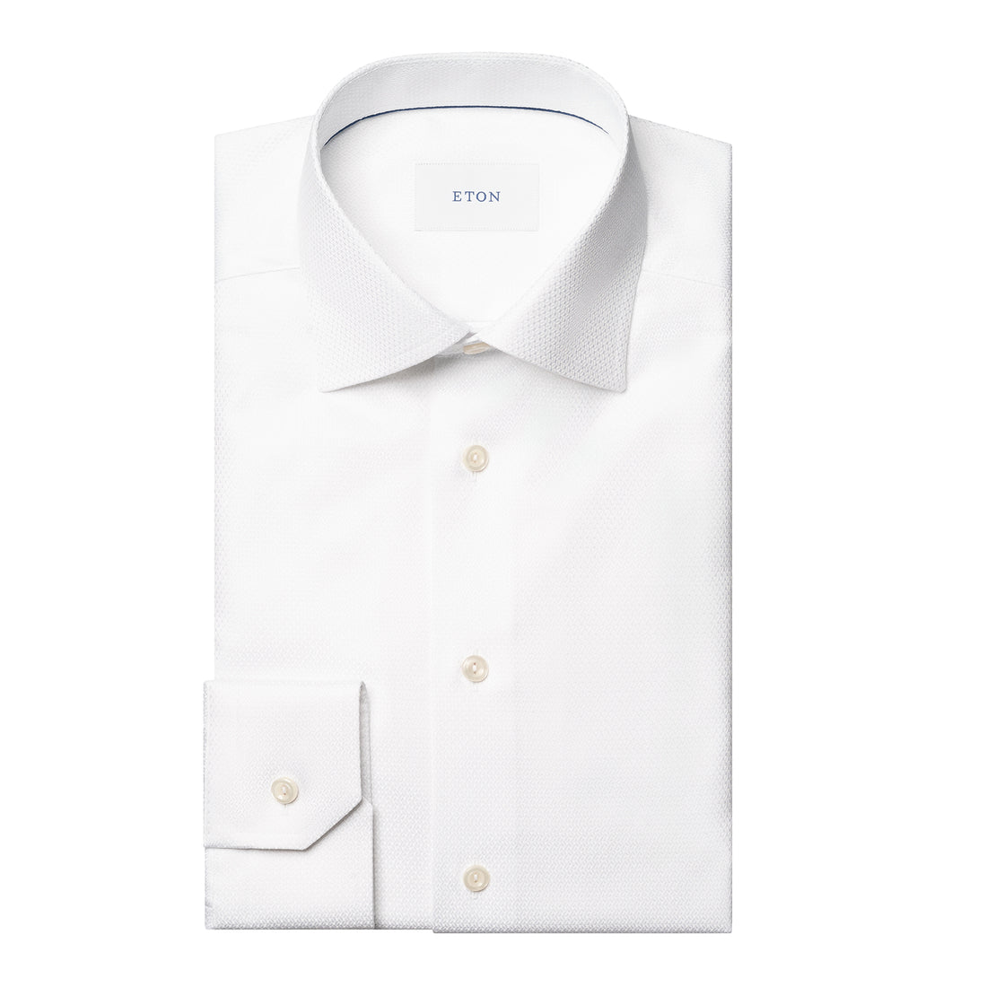 White Semi-Solid Dobby Contemporary Fit Dress Shirt - ETON