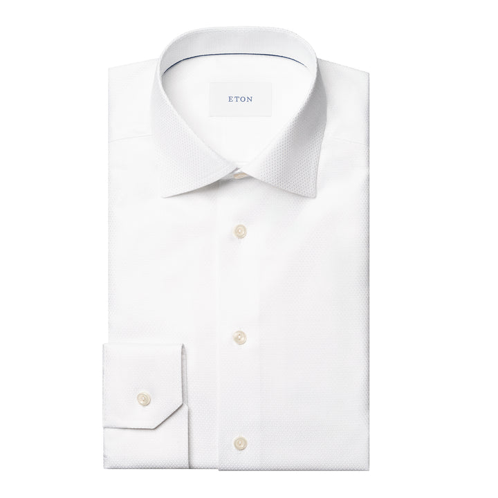 White Semi-Solid Dobby Contemporary Fit Dress Shirt - ETON