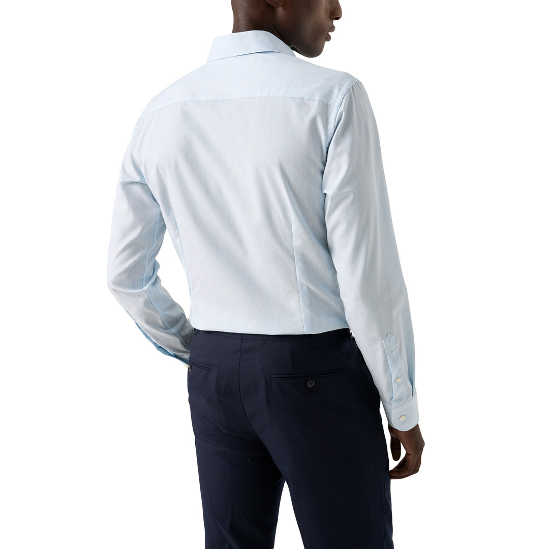 Light Blue Solid Signature Twill Contemporary Fit Shirt - ETON