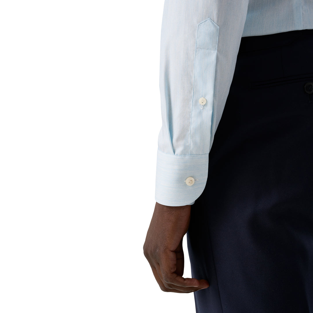 Light Blue Solid Signature Twill Contemporary Fit Shirt - ETON