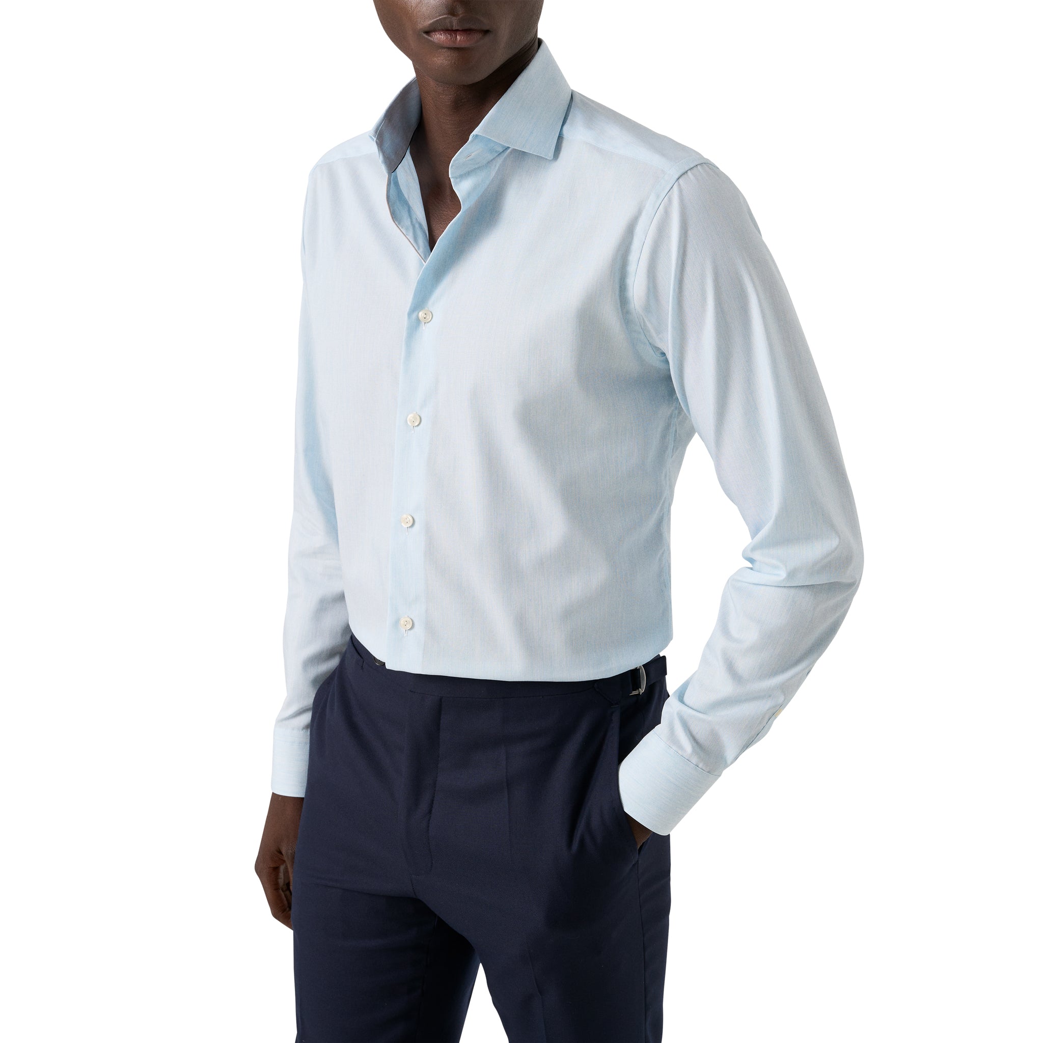 Light Blue Solid Signature Twill Slim Fit Shirt - ETON