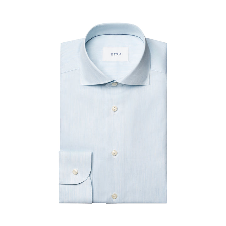 Light Blue Solid Signature Twill Contemporary Fit Shirt - ETON