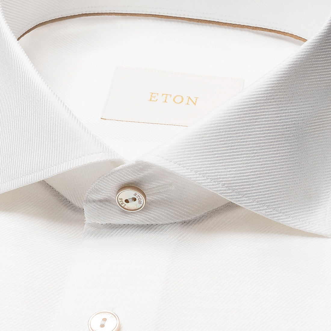 White Semi-Solid Elevated Cotton/Linen Slim Fit Shirt - ETON