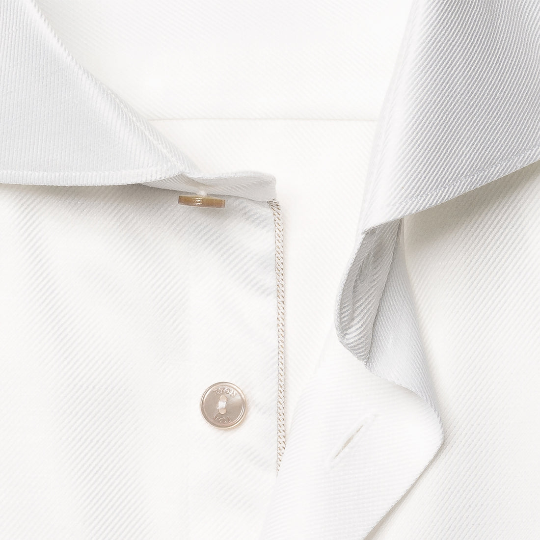 White Semi-Solid Elevated Cotton/Linen Slim Fit Shirt - ETON