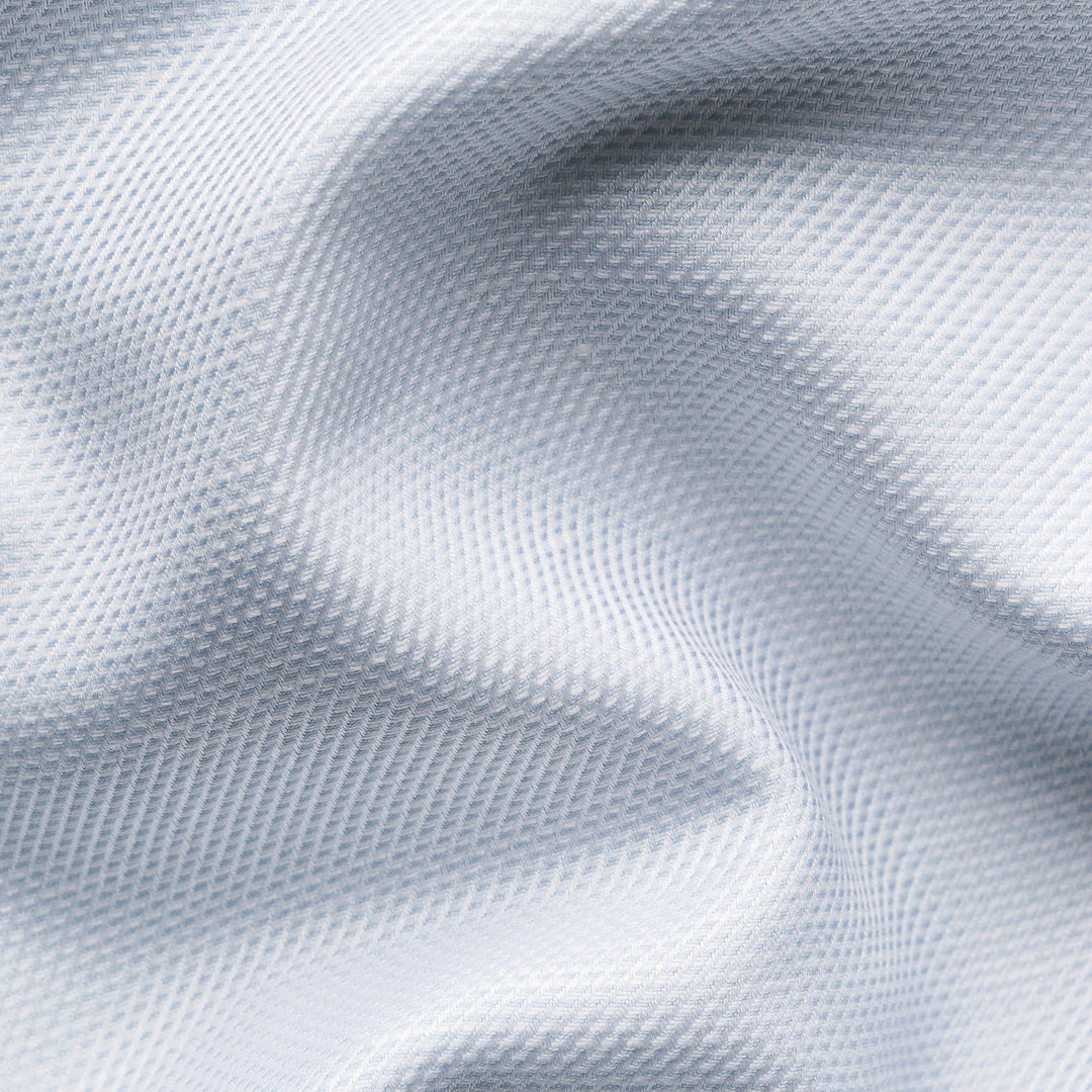 Light Blue Semi-Solid Elevated Cotton/Linen Slim Fit Shirt - ETON - Boutique Jacques International