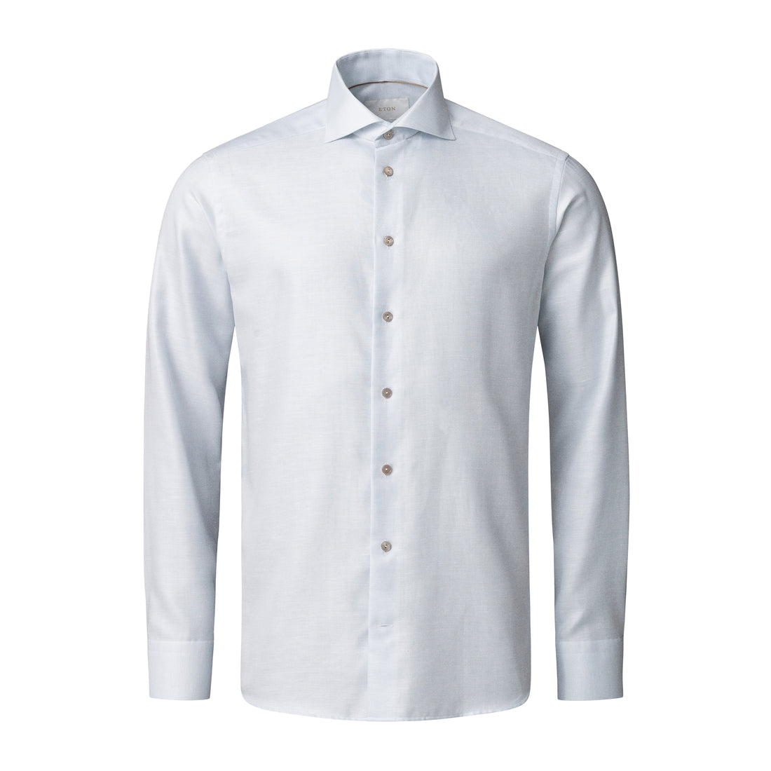 Light Blue Semi-Solid Elevated Cotton/Linen Slim Fit Shirt - ETON - Boutique Jacques International