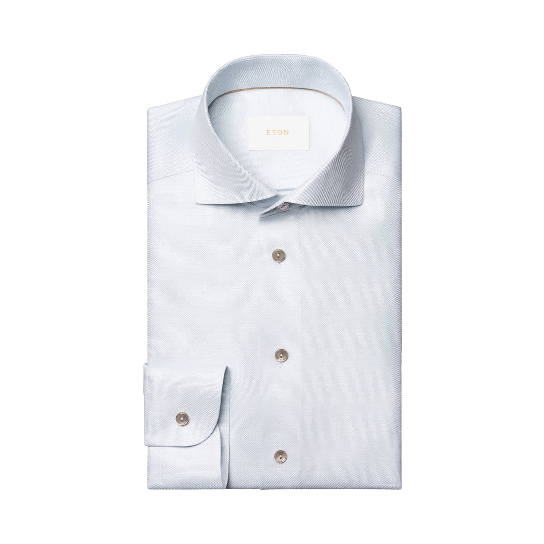 Light Blue Semi-Solid Elevated Cotton/Linen Slim Fit Shirt - ETON - Boutique Jacques International