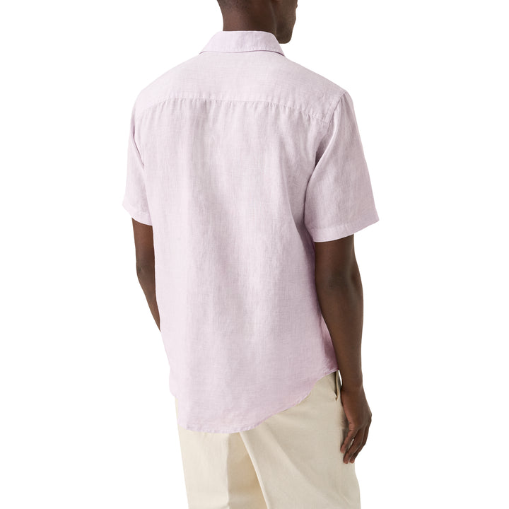 Lavender Solid Linen Short Sleeve Casual Fit Shirt - ETON - Boutique Jacques International