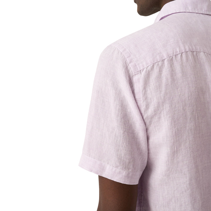 Lavender Solid Linen Short Sleeve Casual Fit Shirt - ETON - Boutique Jacques International