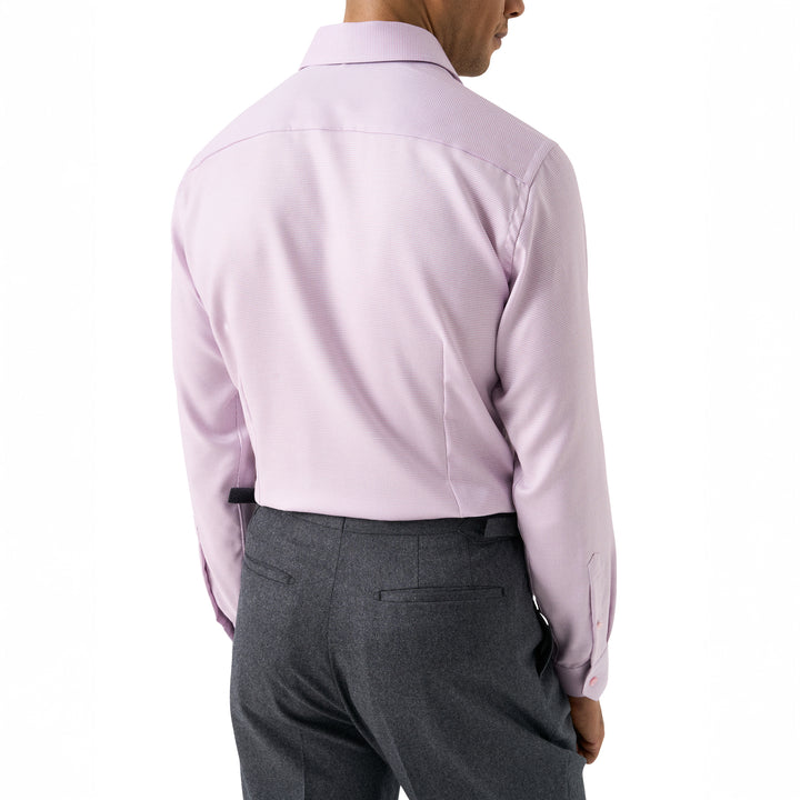 Pink Semi-Solid Cotton Twill Contemporary Fit Shirt - ETON