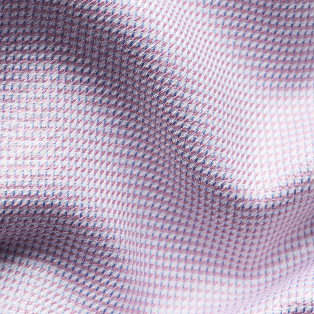 Pink Semi-Solid Cotton Twill Contemporary Fit Shirt - ETON