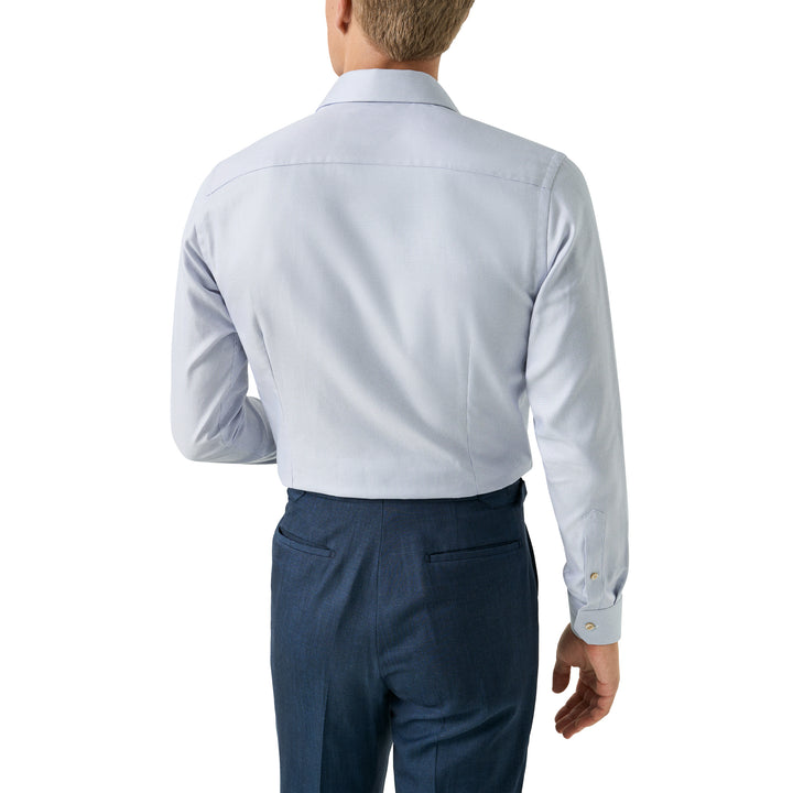 Light Blue Semi Solid Signature Twill Contemporary Fit Shirt - ETON
