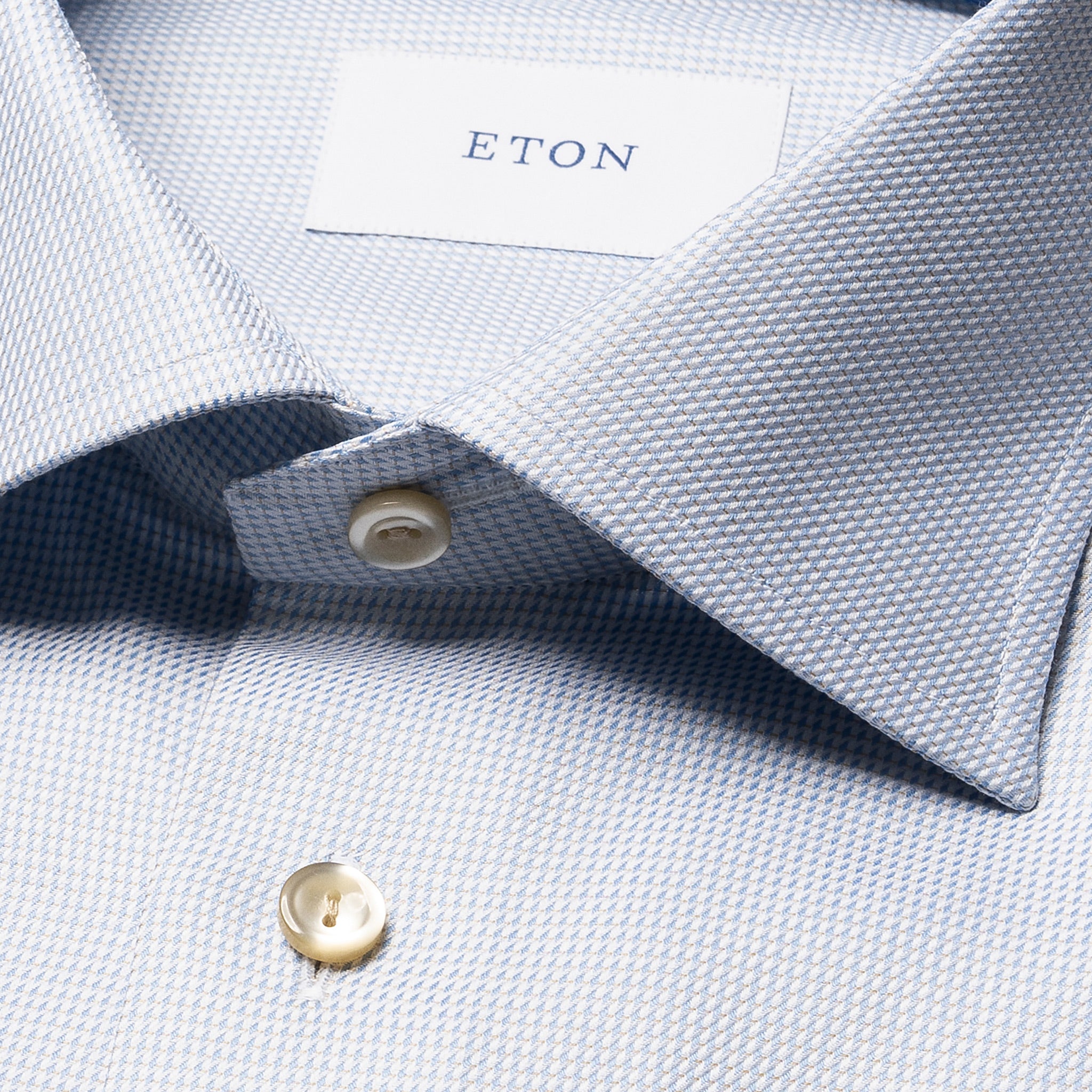 Light Blue Semi Solid Signature Twill Contemporary Fit Shirt - ETON