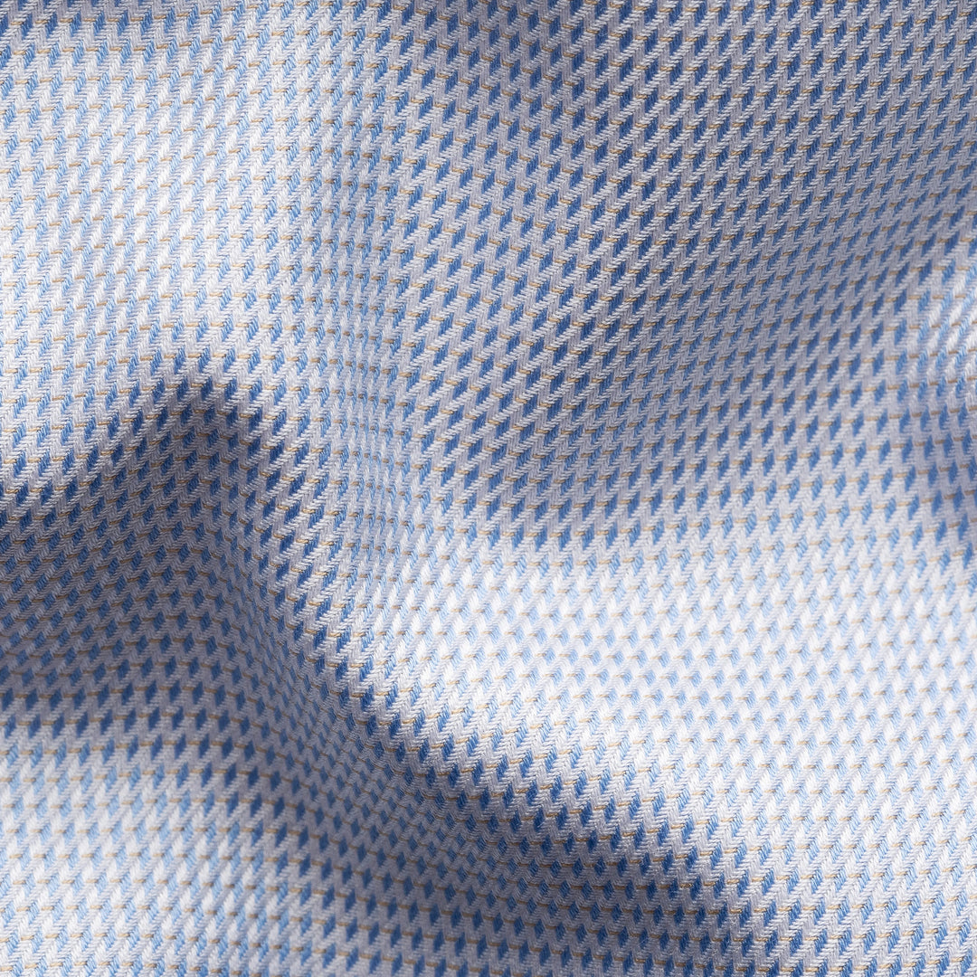 Light Blue Semi Solid Signature Twill Contemporary Fit Shirt - ETON