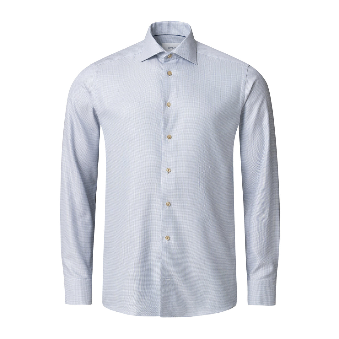 Light Blue Semi Solid Signature Twill Contemporary Fit Shirt - ETON