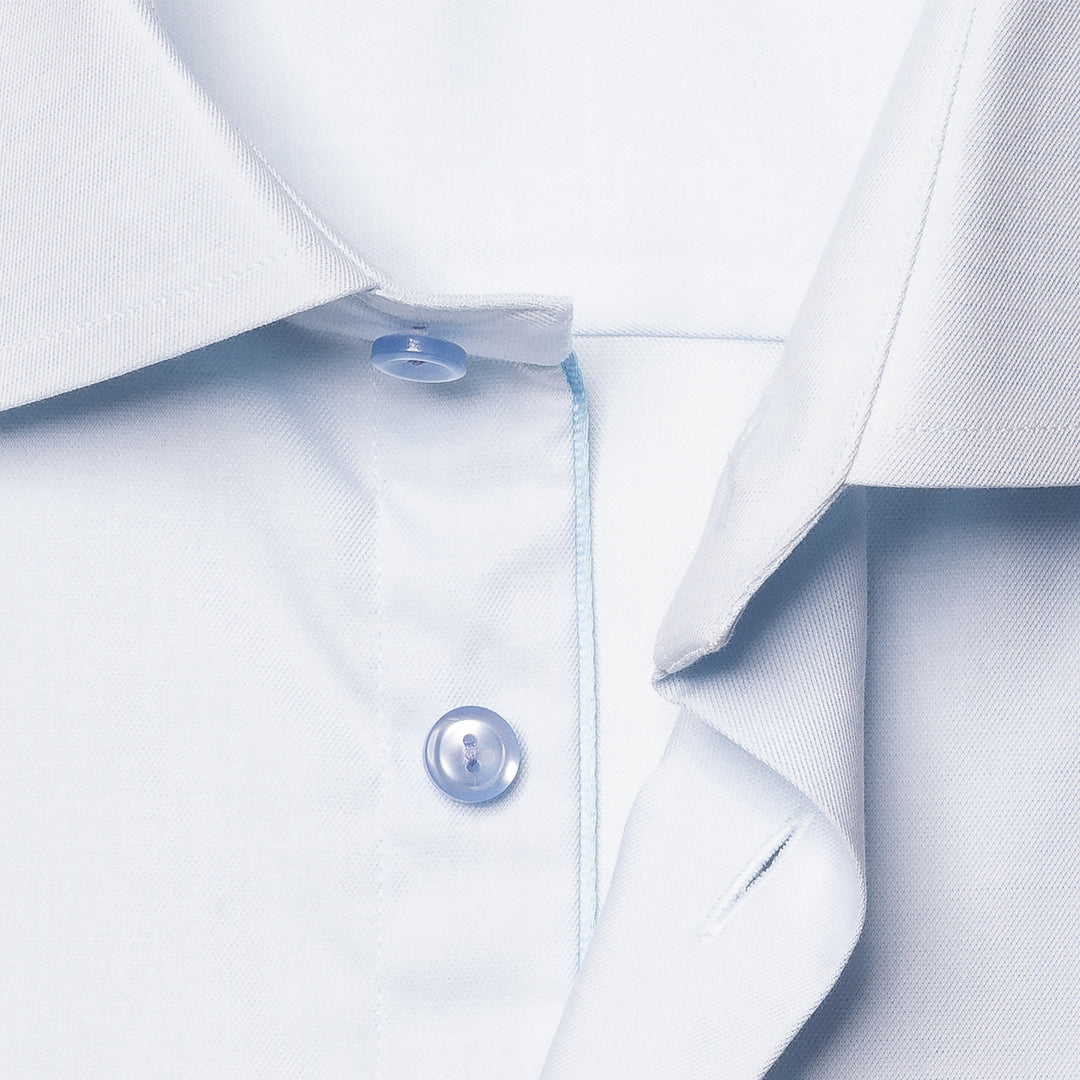 Light Blue Solid Cotton-Tencel Lyocell Contemporary Fit Shirt - ETON - Boutique Jacques International