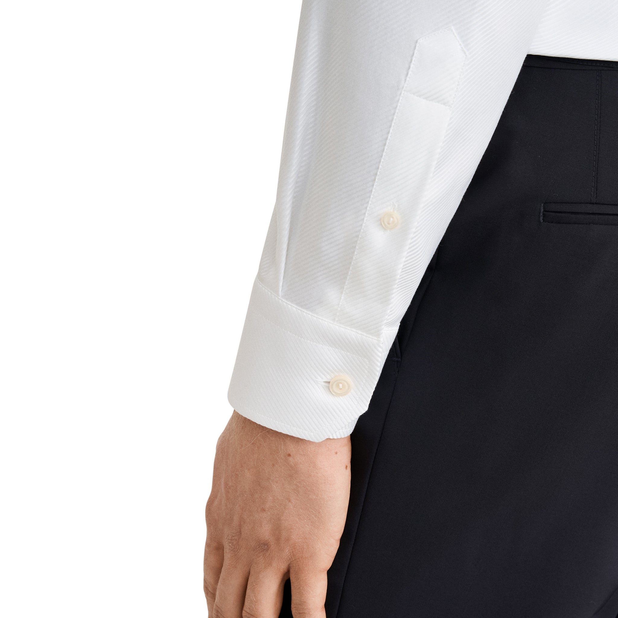 Chemise habillée slim fit en sergé uni blanc - ETON