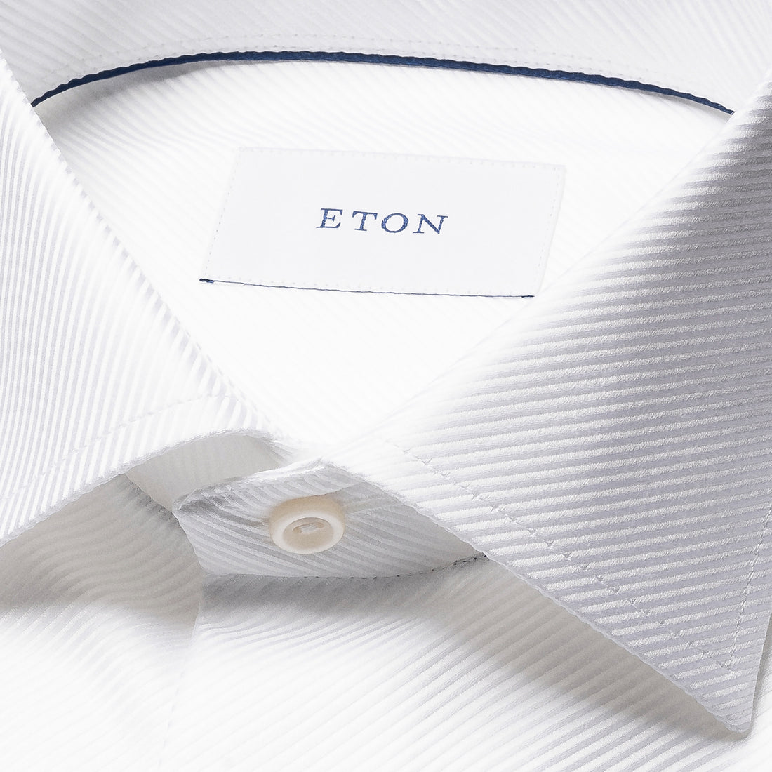 Chemise habillée slim fit en sergé uni blanc - ETON