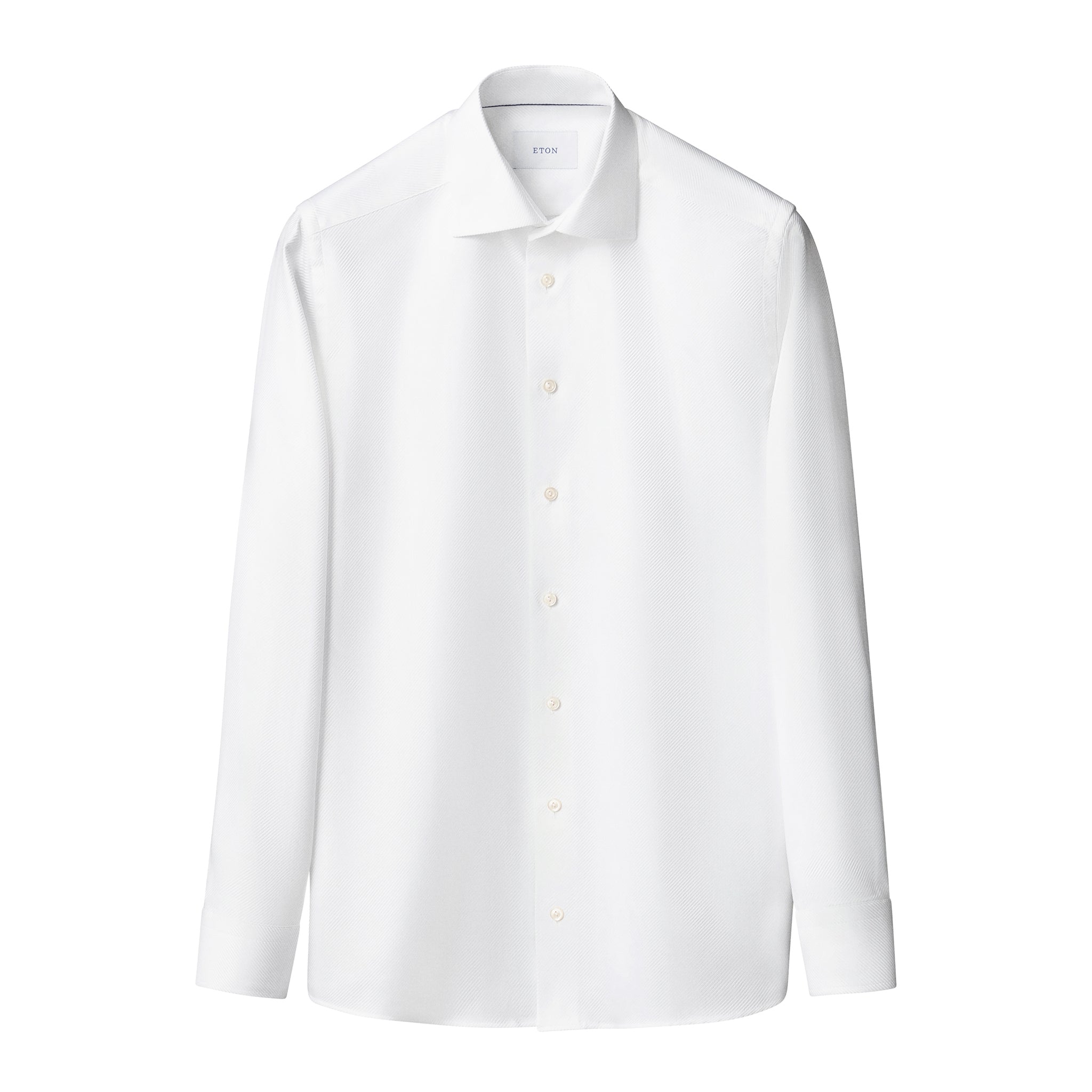 White Solid King Twill Contemporary Fit Dress Shirt - ETON