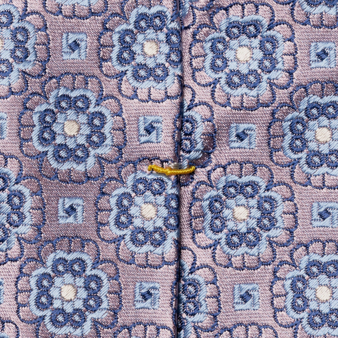 Pink & Blue Medallion Motif Woven Silk Tie - ETON