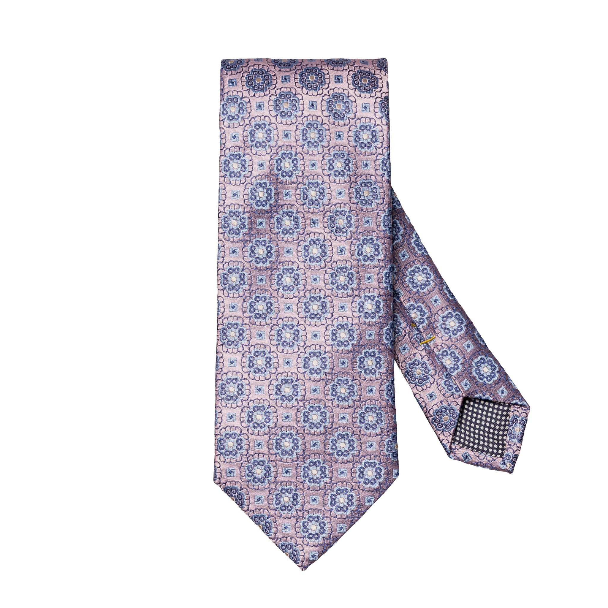 Pink & Blue Medallion Motif Woven Silk Tie - ETON