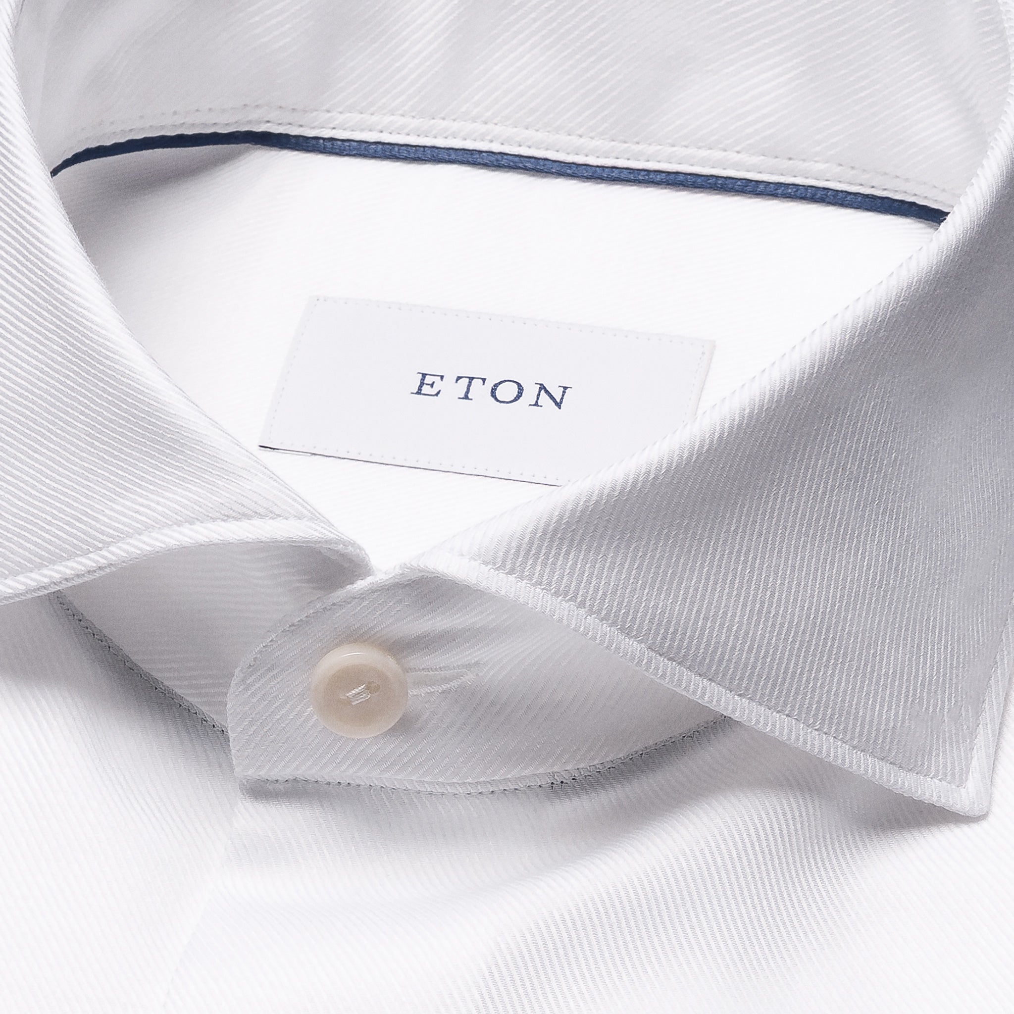 White Semi-Solid Twill Casual Shirt - ETON - Boutique Jacques International
