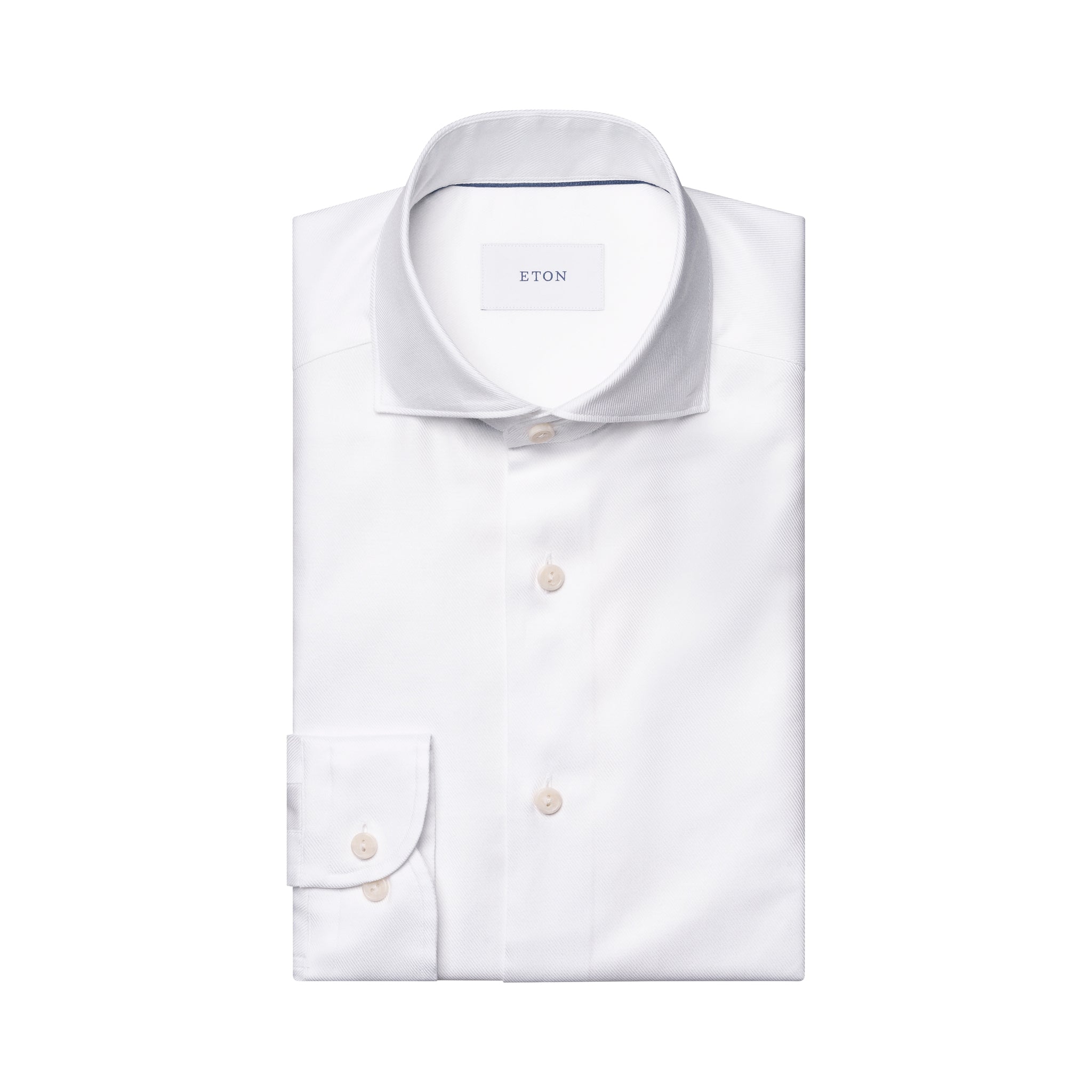 White Semi-Solid Twill Casual Shirt - ETON - Boutique Jacques International